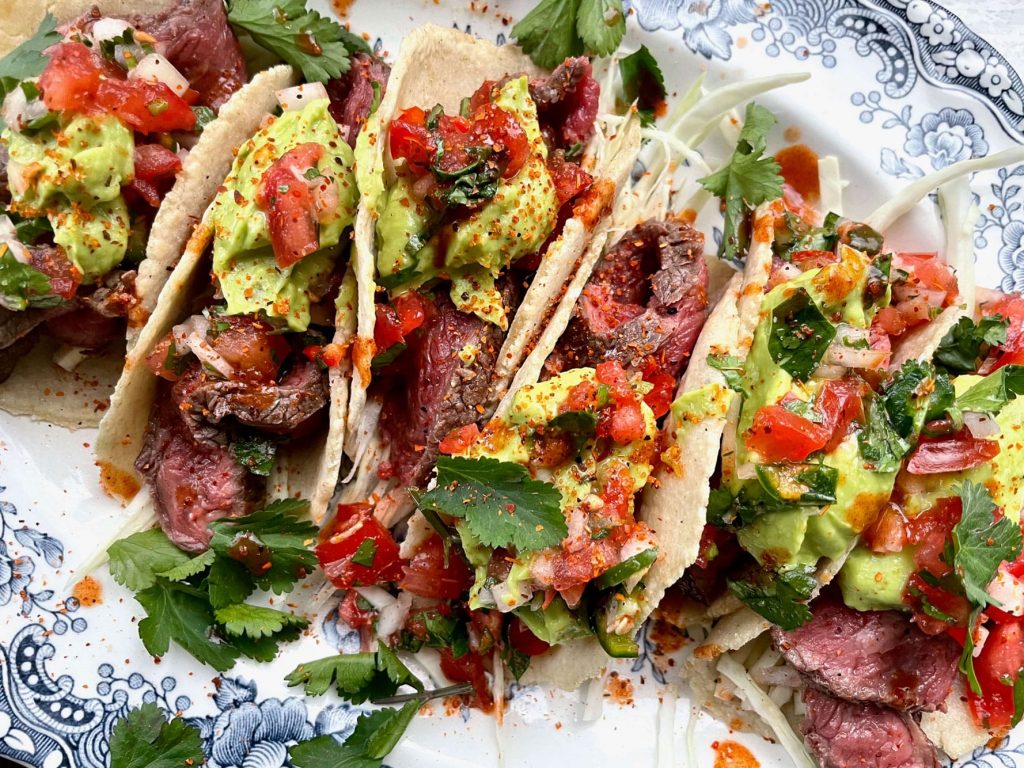 Sirloin Steak Tacos Recipe With Avocado Crema And Pico De Gallo Outback Barbecues 8144